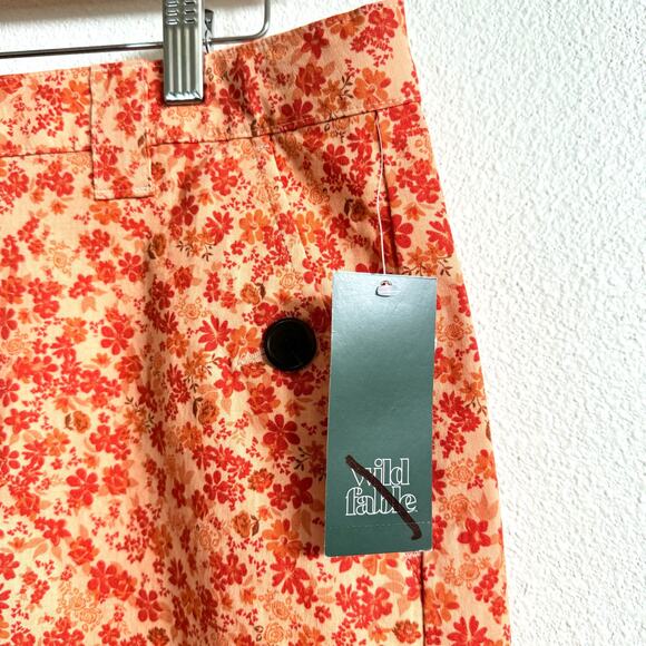 Wild Fable Orange Floral y2k retro Mini Skirt Women’s 12 NWT - Picture 4 of 7